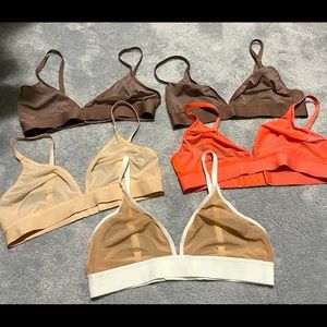 5 Negative Triangle Sieve Bras Sz 3 (36 A-D) EUC